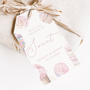 Meisjes 'Pink Sweet One Snoep Ice Cream Favoriet Cadeaulabel
