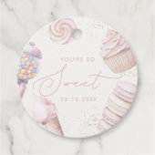 Meisjes 'Pink Sweet Snoep Ice Cream Bedankjes Labels (Voorkant)