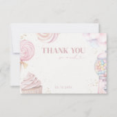 Meisjes 'Pink Sweet Snoep Ice Cream Bedankkaart (Voorkant)