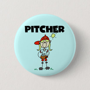 Meisjes Pitcher T-shirts en cadeaus Ronde Button 5,7 Cm