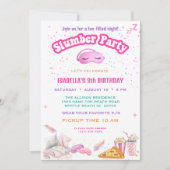 Meisjes PJ Slumber 8e Verjaardag Sleepover Party Kaart (Voorkant)