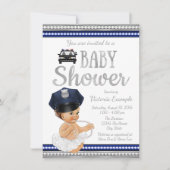 Meisjes Politie Baby Douche Uitnodigingen (Voorkant)