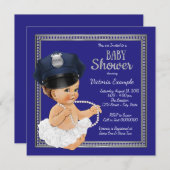 Meisjes Politie Baby Douche Uitnodigingen (Voorkant / Achterkant)