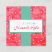 Meisjes Polka Dot Holiday Gift Behuizing Note Kaar Informatiekaartje (Voorkant)