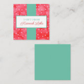 Meisjes Polka Dot Holiday Gift Behuizing Note Kaar Informatiekaartje (Voorkant / Achterkant)