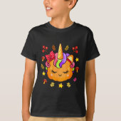 Meisjes Pompoen Schattige Eenhoorn Pompoen Herfst  T-shirt (Voorkant)