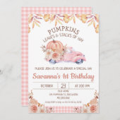 Meisjes Pompoen Vrachtwagen Herfst Foliage Bloemen Kaart (Voorkant / Achterkant)