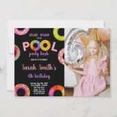 Meisjes Pool Birthday-uitnodigingen met foto Kaart (Voorkant)
