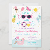 Meisjes Pool Party Laten we koel meiden houden Kaart (Voorkant)