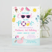 Meisjes Pool Party Laten we koel meiden houden Kaart (Staand voorkant)