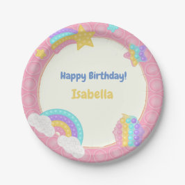 Meisje's Pop Het Fidget Verjaardag Papieren Bordje