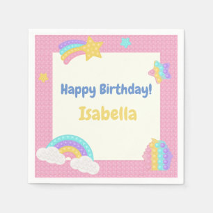 Meisje's Pop Het Fidget Verjaardag Servet