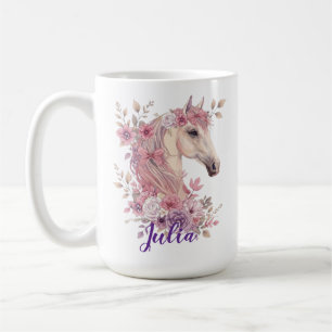 Meisjes Pretty Ponies Pastel Bloem Paard Koffiemok