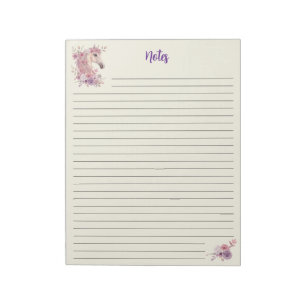 Meisjes Pretty Ponies Pastel Bloem Paard Notitieblok