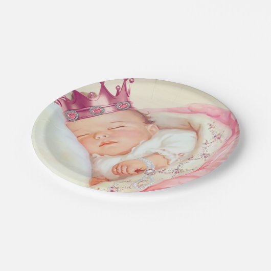 Meisjes  Princess Baby shower Papieren Bordje (Gekanteld)