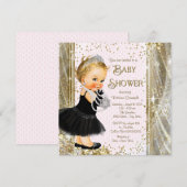 Meisjes Princess Little Lady Pink Gold Baby shower Kaart (Voorkant / Achterkant)