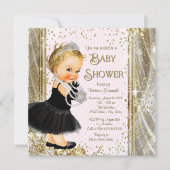 Meisjes Princess Little Lady Pink Gold Baby shower Kaart (Voorkant)
