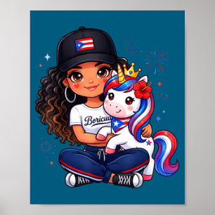 Meisjes prinses eenhoorn boricua vlag peuter puert poster
