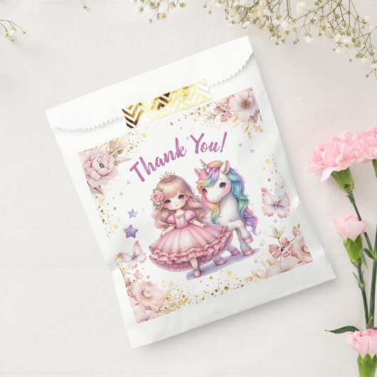 Meisjes Prinses Eenhoorn Verjaardagsfeest Bedankzakje (Gezegeld)