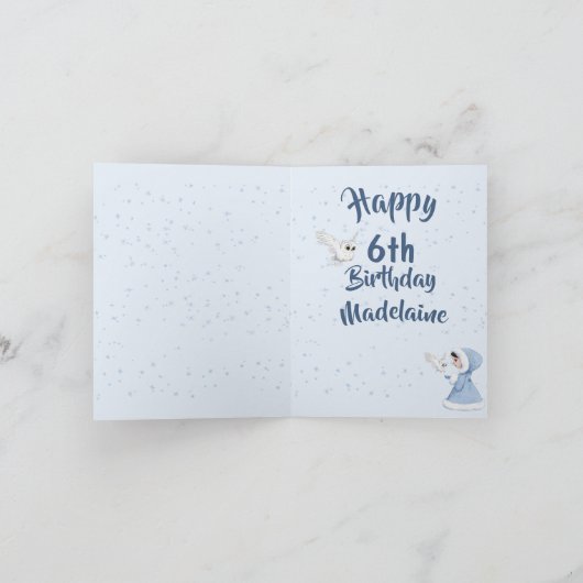 Meisjes Prinses Verjaardag Uil Winter Kaart (Binnen)