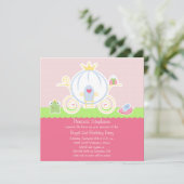 Meisjes prinses verjaardagsfeestje uitnodiging (Staand voorkant)