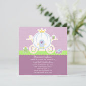 Meisjes prinses verjaardagsfeestje uitnodiging (Staand voorkant)