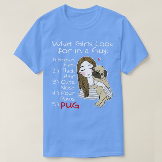 Meisjes pug t-shirt (Design voorkant)