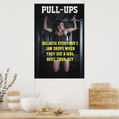 Meisjes pull-Ups Motivatie Gym Quote Poster (Keuken)