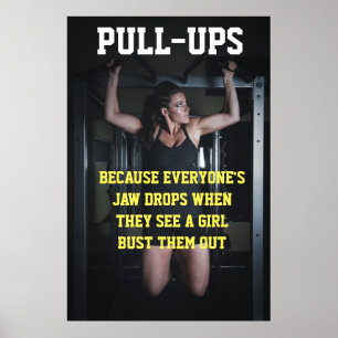 Meisjes pull-Ups Motivatie Gym Quote Poster