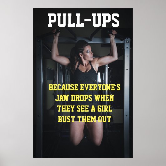 Meisjes pull-Ups Motivatie Gym Quote Poster (Voorkant)