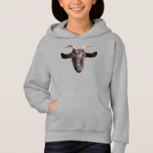 Meisjes Pullover Hoodie Zwart/Tan Geit (Voorkant)