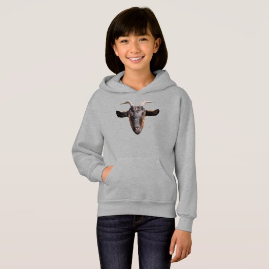 Meisjes Pullover Hoodie Zwart/Tan Geit (Voorkant volledig)