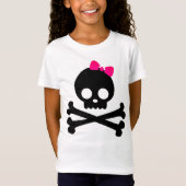 Meisjes Punky Skull White Jersey T-Shirt (Voorkant)