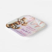 Meisjes Puppy Lets Pawty Verjaardagspapier Bord (Gebogen)