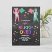 Meisjes Pyjama Feest,Slaapfeest,Slumber Verjaardag Kaart (Staand voorkant)