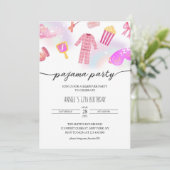 Meisjes Pyjama Sleepover Glam Slumber Verjaardag Kaart (Staand voorkant)