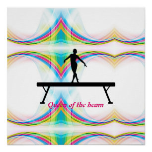 Meisjes "Queen of the beam" Gymnastiek Glossy Post Perfect Poster