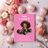 Meisjes Race Auto Kids Verjaardagsfeestje Kaart