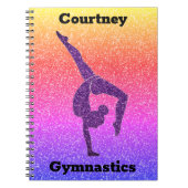 Meisjes Rainbow Glitter Gymnastics Notitieboek (Voorkant)