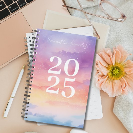 Meisjes Rainbow Gradient Sky 2025 Jaarlijks Wekeli Planner