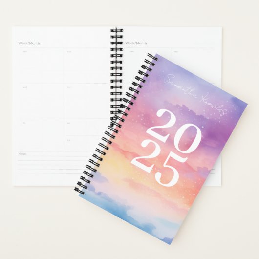 Meisjes Rainbow Gradient Sky 2025 Jaarlijks Wekeli Planner (Display)
