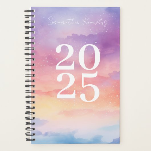 Meisjes Rainbow Gradient Sky 2025 Jaarlijks Wekeli Planner (Voorkant)