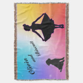 Meisjes Rainbow Stars Dancer en Dog Throw Blanket Deken (Voorkant Verticaal)