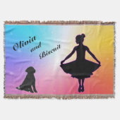 Meisjes Rainbow Stars Dancer en Dog Throw Blanket Deken (Voorkant)
