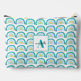 Meisjes Rainbow turquoise monogram Etui