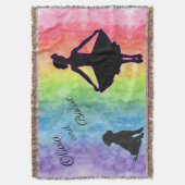 Meisjes Rainbow Waterverf Dancer en Dog Deken (Voorkant Verticaal)
