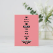 Meisjes redden de wereldwondervrouw briefkaart (Staand voorkant)