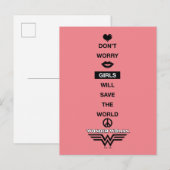 Meisjes redden de wereldwondervrouw briefkaart (Voorkant / Achterkant)