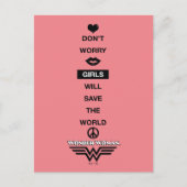 Meisjes redden de wereldwondervrouw briefkaart (Voorkant)