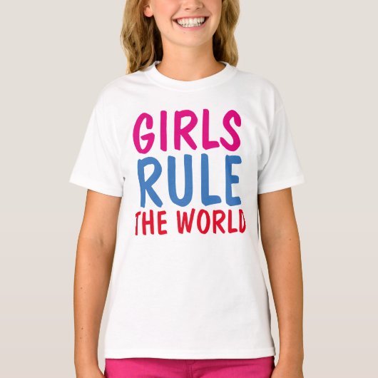 MEISJES REGEL DE WERELDT-T-shirts T-shirt (Voorkant)